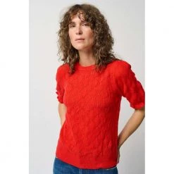Pieszak PD-Lauren SS Needledrop Knitwear Red -Dame-strikkegensere Salg unnamed file 1076