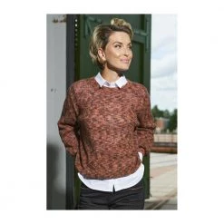 Brun 2-Biz Adella Strikket Genser- Melert Brun/Orange Farger Genser Brown