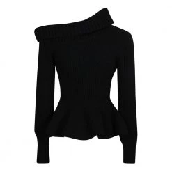 Alexander McQueen Round-neck Knitwear Black -Dame-strikkegensere Salg unnamed file 1128