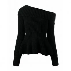 Alexander McQueen Round-neck Knitwear Black -Dame-strikkegensere Salg unnamed file 1129