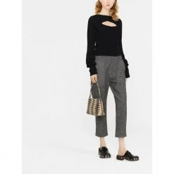 PINKO Round-neck Knitwear Black -Dame-strikkegensere Salg unnamed file 1132