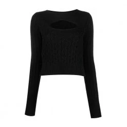 PINKO Round-neck Knitwear Black -Dame-strikkegensere Salg unnamed file 1133