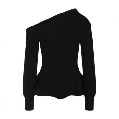Alexander McQueen Round-neck Knitwear Black -Dame-strikkegensere Salg unnamed file 1172