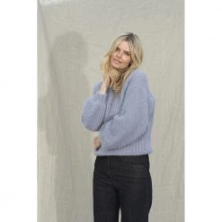 Arnie Says Lyseblå Arniesays: Finley Genser Blue -Dame-strikkegensere Salg unnamed file 1183
