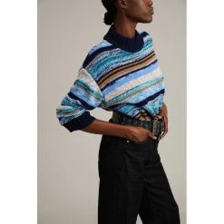 Munthe Round-neck Knitwear Blue -Dame-strikkegensere Salg unnamed file 1189