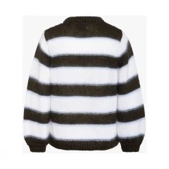 Arnie Says Mørkebrun Arniesays: Melrose Stripe Genser White