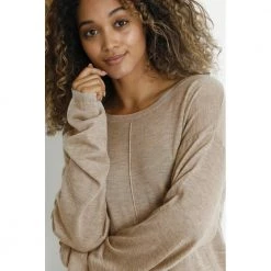 Mørk Beige Cream Cranva Genser - Mørk Beige Melange Genser Beige