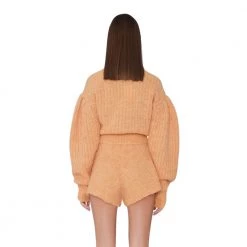 ROTATE Birger Christensen Adley Logo Knit Jumper - Oransje Orange -Dame-strikkegensere Salg unnamed file 1258