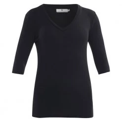 Arnie Says Sort Arniesays: Eileen Rib T-Shirt Black -Dame-strikkegensere Salg unnamed file 1271