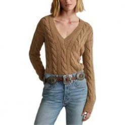 Polo Ralph Lauren V-Genser Flette Overdeler Brown -Dame-strikkegensere Salg unnamed file 1356