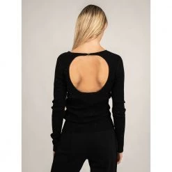 Patrizia Pepe Round-neck Knitwear Black -Dame-strikkegensere Salg unnamed file 1369