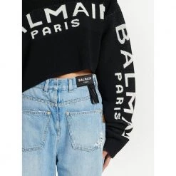 Balmain Top Black -Dame-strikkegensere Salg unnamed file 1443