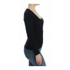 Ermanno Scervino Knitted Wool Stretch Sweater Blue