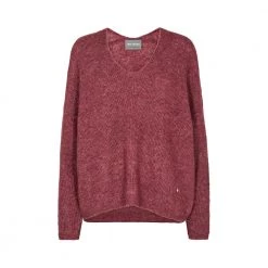 MOS MOSH Round-neck Knitwear Red 5 MOS MOSH Round-neck Knitwear Red -Dame-strikkegensere Salg unnamed file 1490