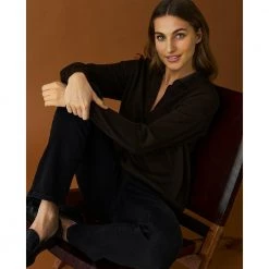 Mørkebrun Lexington Clothing Heather Merino Polo Shirt Overdeler Brown -Dame-strikkegensere Salg unnamed file 1522