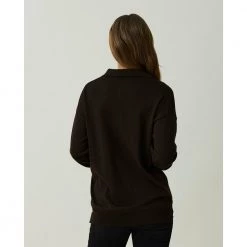 Mørkebrun Lexington Clothing Heather Merino Polo Shirt Overdeler Brown -Dame-strikkegensere Salg unnamed file 1526