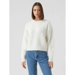 Hvit Vero Moda Vmsiena Ls O-Neck Genser White