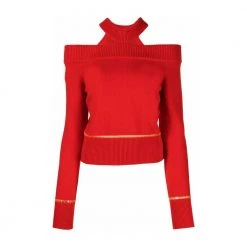 Alexander McQueen Round-neck Knitwear Red -Dame-strikkegensere Salg unnamed file 1611
