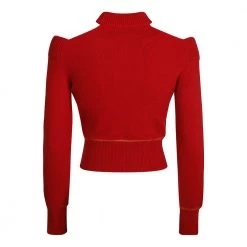Alexander McQueen Round-neck Knitwear Red -Dame-strikkegensere Salg unnamed file 1612