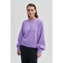 Lyselilla Second Female Brookline Knit O-Neck Genser Purple