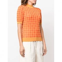 Tory Burch Round-neck Knitwear Orange -Dame-strikkegensere Salg unnamed file 1732
