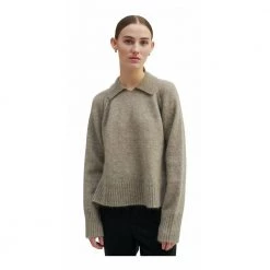 Second Female Brook Knit Collar - Beige Beige -Dame-strikkegensere Salg unnamed file 1740