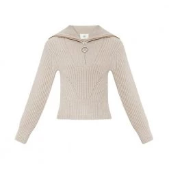 Ami Paris Wool Sweater With Collar Beige 8 Ami Paris Wool Sweater With Collar Beige -Dame-strikkegensere Salg unnamed file 1818
