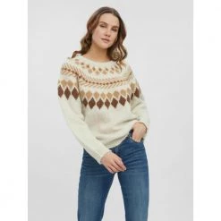 Beige Vero Moda Vmfilippa Ls O-Neck Nordic Blouse Ga Boo Genser Beige -Dame-strikkegensere Salg unnamed file 1848