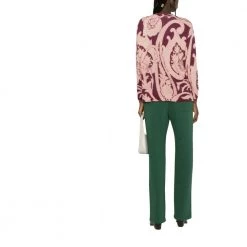 Etro Paisley-patterned Sweater Pink -Dame-strikkegensere Salg unnamed file 1877