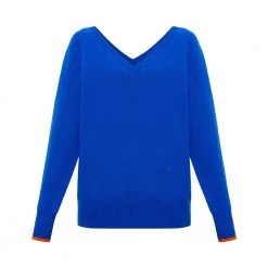 Victoria Beckham Cashmere Sweater Blue -Dame-strikkegensere Salg unnamed file 1889