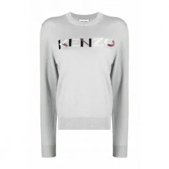 Kenzo Round-neck Knitwear Gray -Dame-strikkegensere Salg unnamed file 1963