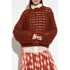 Forte Forte Sweater With Openwork Knit Brown -Dame-strikkegensere Salg unnamed file 1971