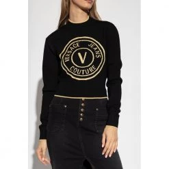Versace Jeans Couture Wool Sweater Black -Dame-strikkegensere Salg unnamed file 1998
