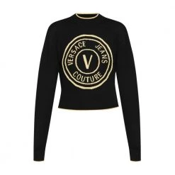 Versace Jeans Couture Wool Sweater Black -Dame-strikkegensere Salg unnamed file 1999