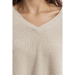 Manila Grace V-neck Knitwear Beige -Dame-strikkegensere Salg unnamed file 2027