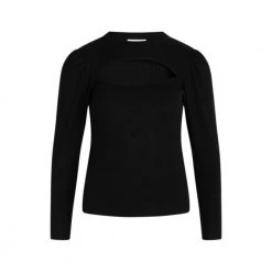 Svart Sisters Point Hotti-Cut.Ls Genser Black -Dame-strikkegensere Salg unnamed file 2060