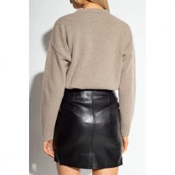 Ami Paris Sweater With Logo Beige -Dame-strikkegensere Salg unnamed file 2064