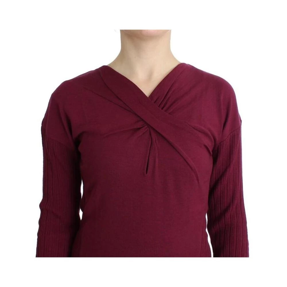 Roberto Cavalli Knitted Wool Sweater Purple 4 Roberto Cavalli Knitted Wool Sweater Purple - Bilde 4