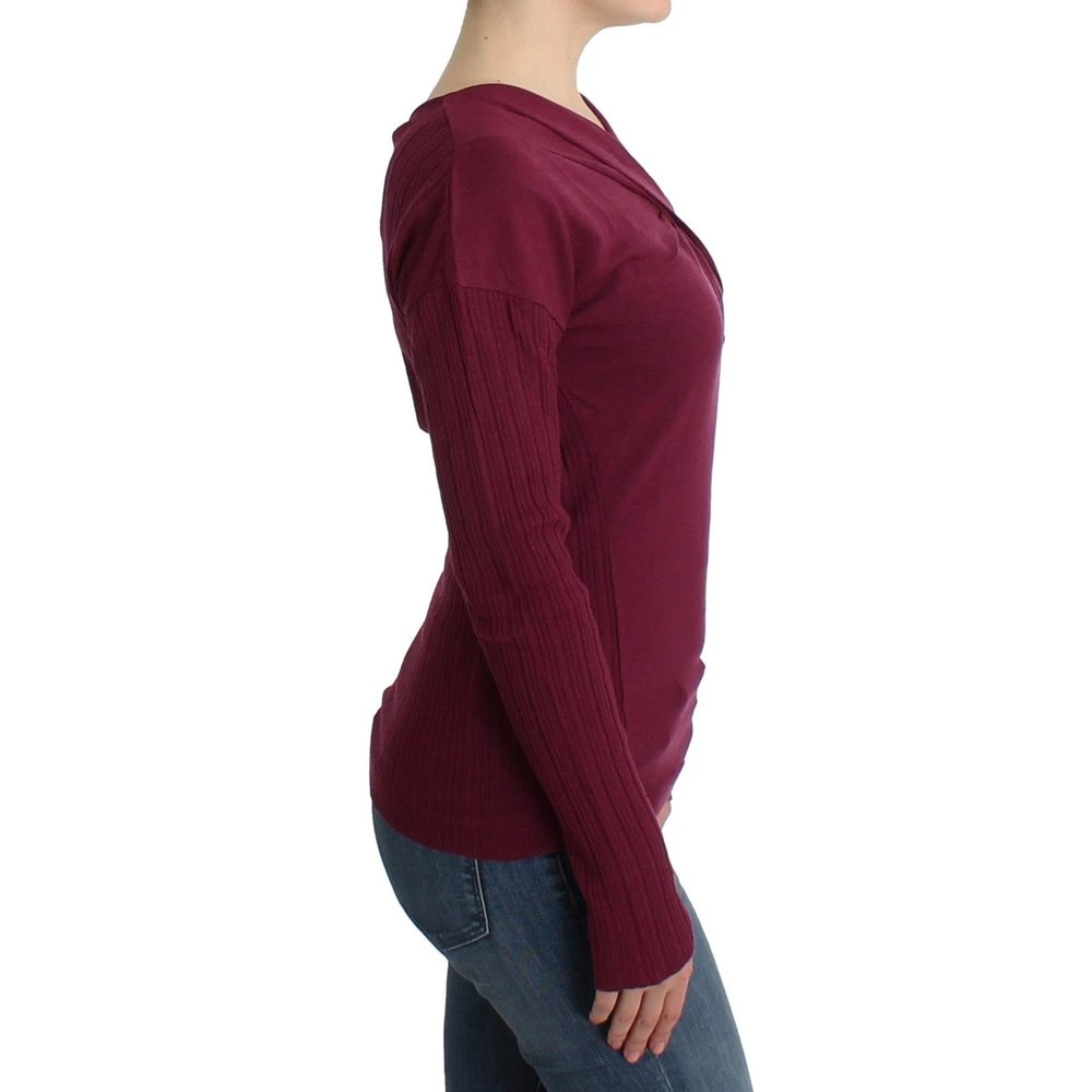 Roberto Cavalli Knitted Wool Sweater Purple 6 Roberto Cavalli Knitted Wool Sweater Purple - Bilde 6