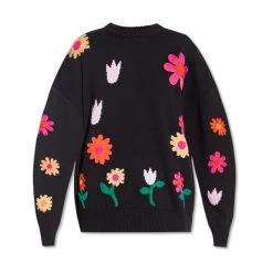 PS By Paul Smith Sweater With Floral Motif Black