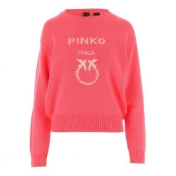 PINKO Pullover Made Of Wool Crew Neck Pink -Dame-strikkegensere Salg unnamed file 2107