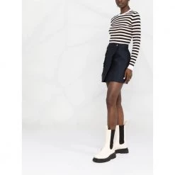 Valentino Top With Stripes White -Dame-strikkegensere Salg unnamed file 2124