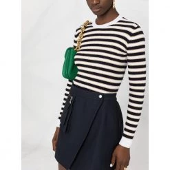 Valentino Top With Stripes White -Dame-strikkegensere Salg unnamed file 2125