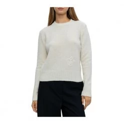 Jil Sander Sweater With Logo White -Dame-strikkegensere Salg unnamed file 2145