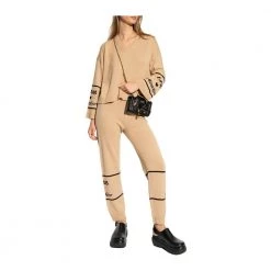 Love Moschino V-neck Sweater Beige -Dame-strikkegensere Salg unnamed file 2157