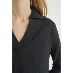 InWear JumoIW Polo Pullover Gray 10 InWear JumoIW Polo Pullover Gray -Dame-strikkegensere Salg unnamed file 2168