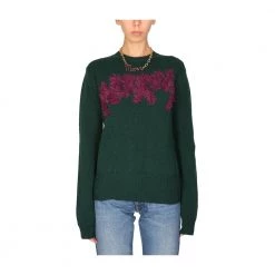 Marni Jersey With Logo Inlay Green