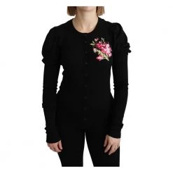 Dolce & Gabbana Floral Long Sleeve Sweater Black 7 Dolce & Gabbana Floral Long Sleeve Sweater Black -Dame-strikkegensere Salg unnamed file 2187