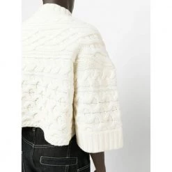 Sacai Round-neck Knitwear White -Dame-strikkegensere Salg unnamed file 2198