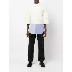 Sacai Round-neck Knitwear White -Dame-strikkegensere Salg unnamed file 2200
